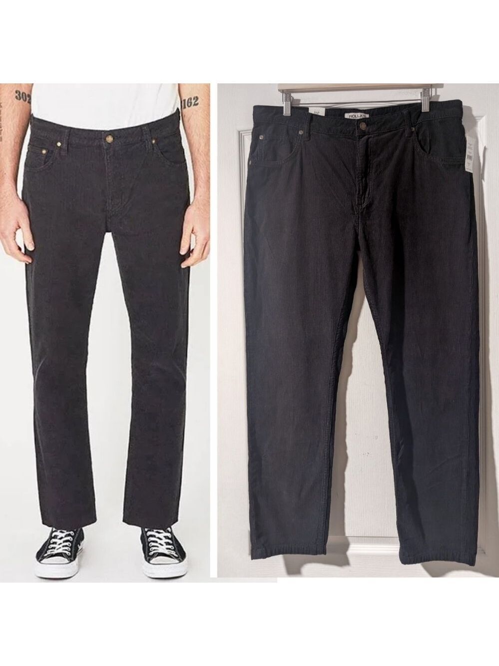 NWT Rolla's | Men's Relaxo Relaxed Tapered-Leg Cord Jeans In Black